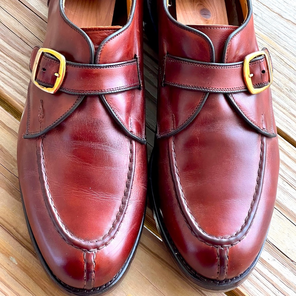 ALLEN EDMONDS MONKSTRAP OXFORD DRESS SHOES BURGUNDY MEN 12EEE